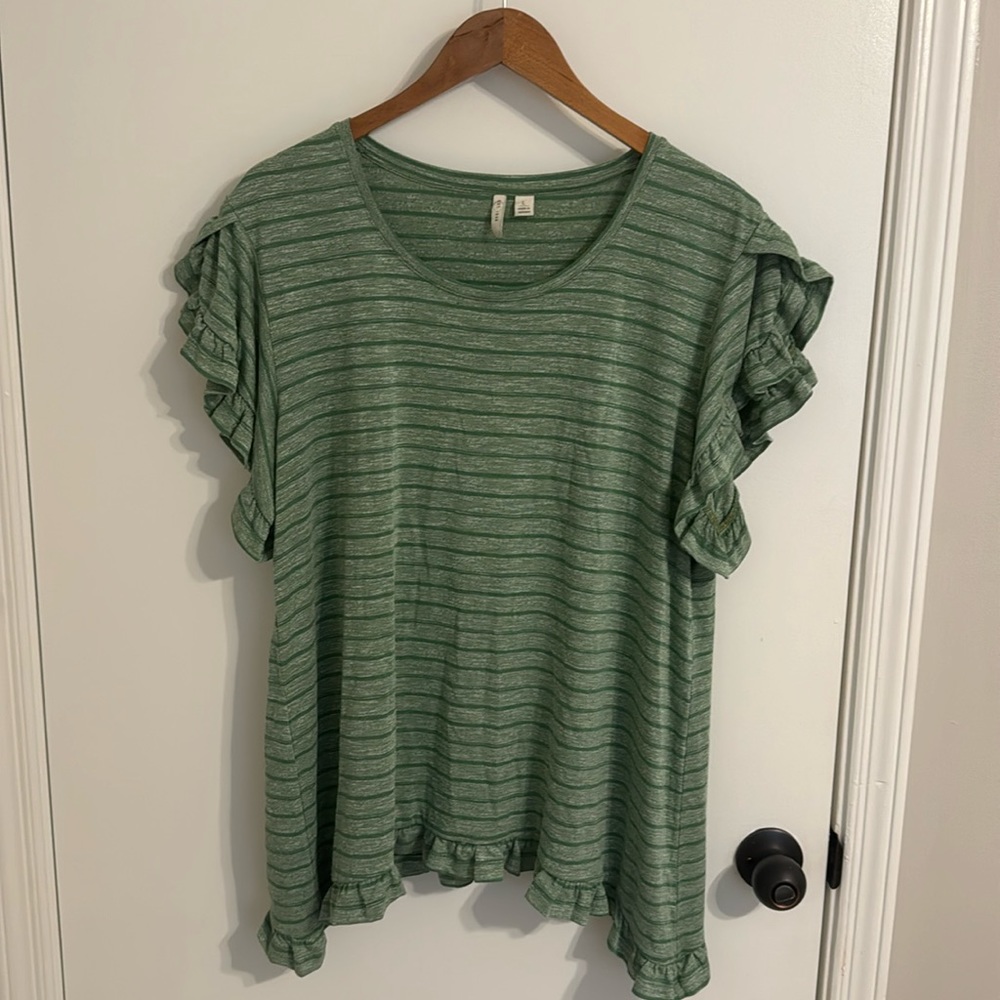 Striped Babydoll Ruffle Top